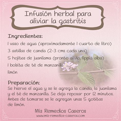 Infusión herbal para aliviar la gastritis   Mis Remedios ...