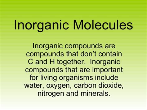 Inorganic molecules