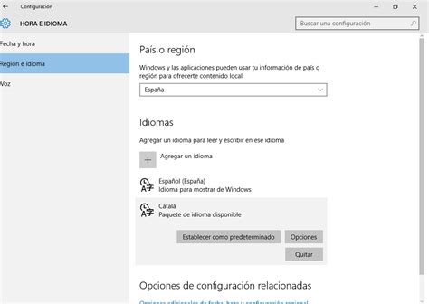 Instalar idiomas adicionales en Windows 10