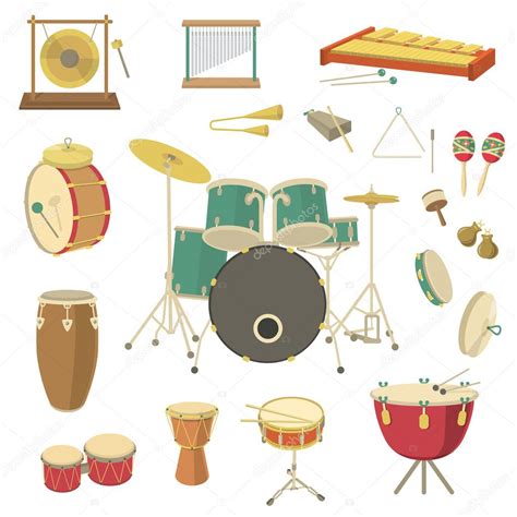 Instrumentos musicales de percusión — Vector de stock ...