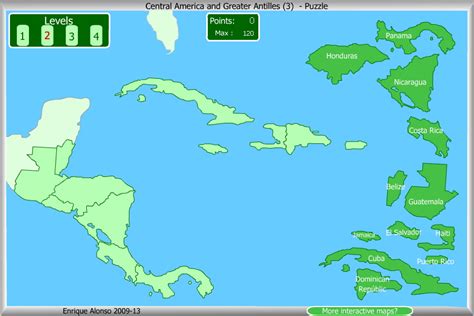 Interactive map of Central America Countries of Central ...