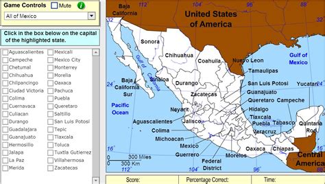 Interactive map of Mexico Capitals of Mexico. Expert ...