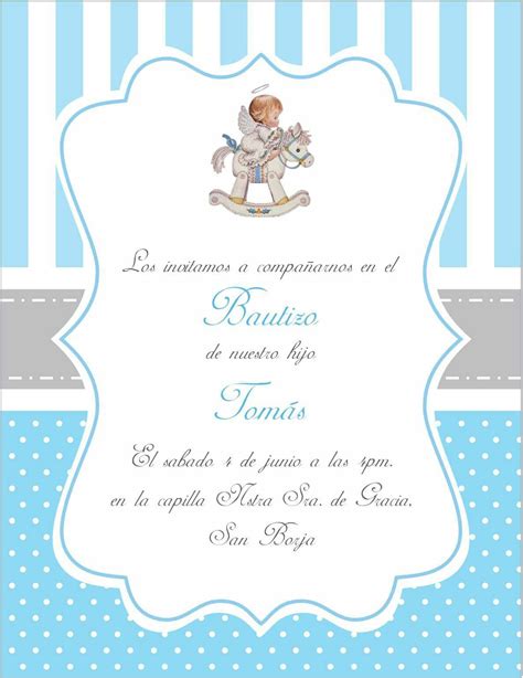 Invitacion bautizo | Bautizo Tomás Baby Angel Carousel ...