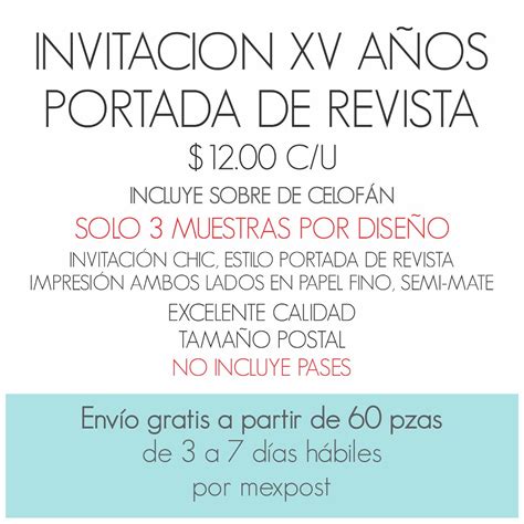 Invitación Para Xv Años Portada De Revista   $ 15.00 en ...