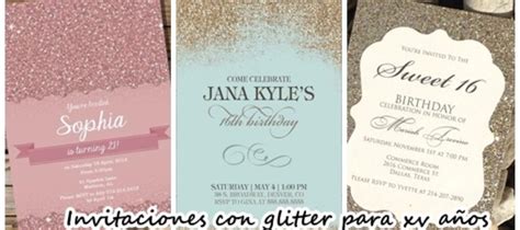 Invitaciones con glitter para xv años   Ideas para Fiestas ...