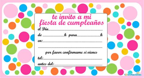 Invitaciones de Cumpleaños para imprimir | Tarjetas de ...