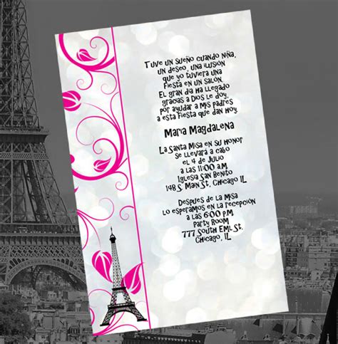Invitaciones de Paris   Invitaciones de Quince Años
