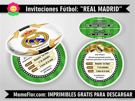Invitaciones Real Madrid: Tarjeta en forma de balón de ...