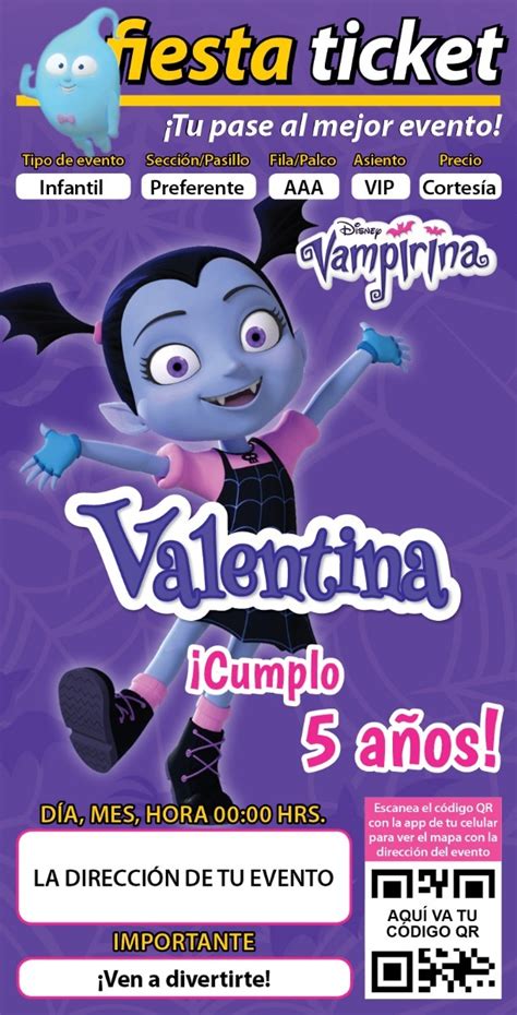 Invitaciones Vampirina Personalizadas   $ 69.00 en Mercado ...