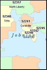 IOWA CITY Iowa, IA ZIP Code Map Downloads