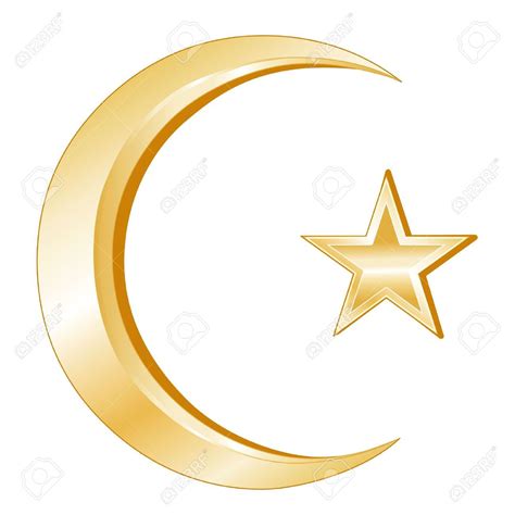Islam Symbol. Crescent and Star, golden symbols of Islamic ...