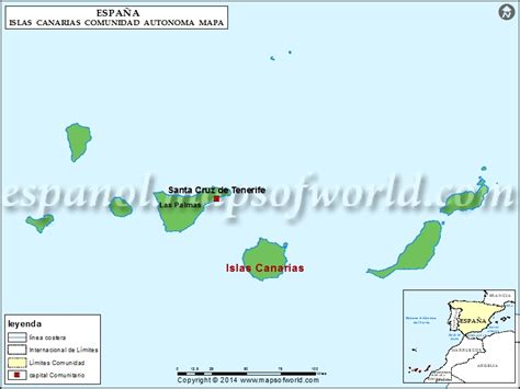 Islas Canarias Mapa , Mapa Islas Canarias España
