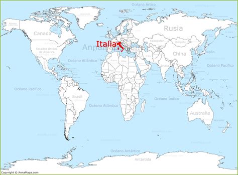 Italia en el mapa del mundo   AnnaMapa.com