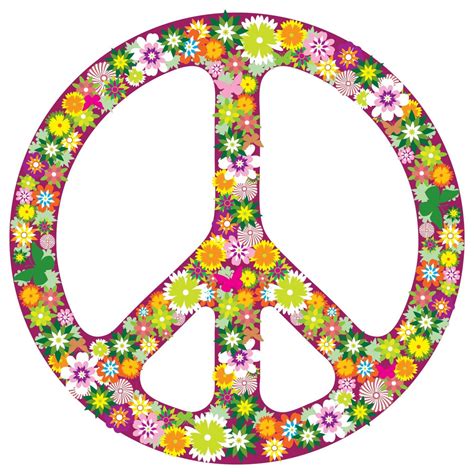 Items similar to FLORAL PATTERN Peace Sign Symbol Vinyl ...