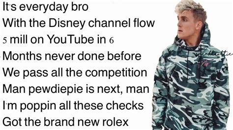 Its Everyday Bro Jake Paul Ft Team 10 Lyrics with Pictures ...