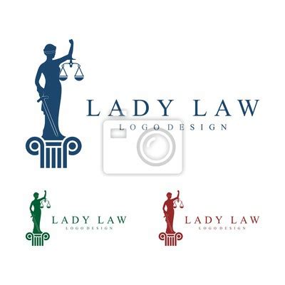 Iustitia logo, logo prawo lady, lady justice na filarze ...
