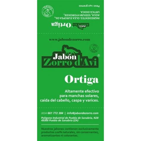 Jabón y champú de Ortiga 140gr. Jabón Zorro D Avi