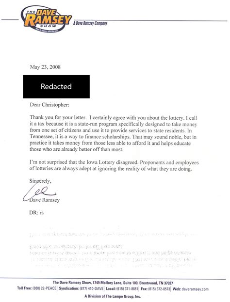Jackass Letters: Dear Dave Ramsey