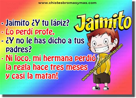 Jaimito y el lápiz perdido   Chistes cortos de Jaimito