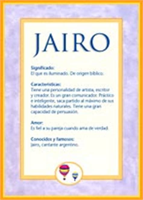 Jairo, El significado del nombre Jairo   TuParada.com
