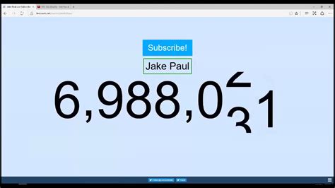 jake paul live subcriber count 7,000,000   YouTube