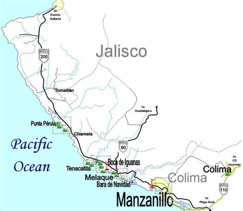 Jalisco Coastal Map RV Parks and Camping Mexico