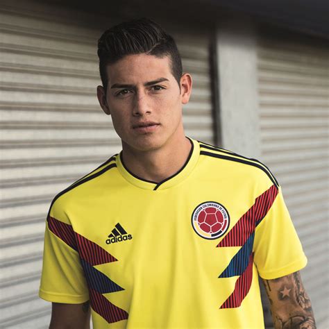 James Rodriguez in the adidas 2018 Colombia home jersey ...