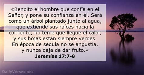 Jeremías 17:7 8   Versículo de la Biblia del día ...