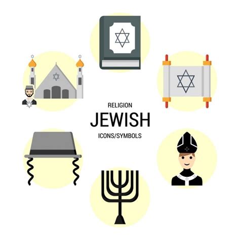 Jewish religion icons Vector | Free Download