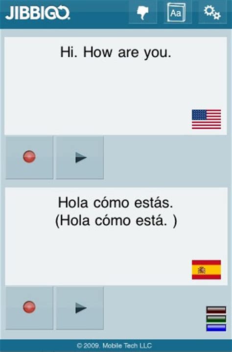 Jibbigo: traductor Inglés / Español para el iPhone   islaBit