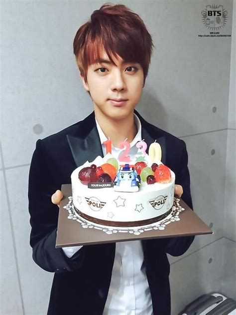 Jin holding V s cake • Happy Birthday Kim Taehyung ♡ # ...