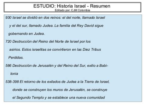 Jl3 historia israel resumen