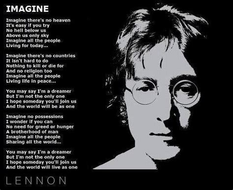John Lennon’s “Imagine” Lyrics | Ha! Tea  n  Danger
