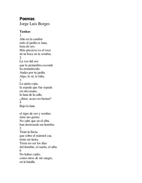 Jorge luis borges poemas cortos