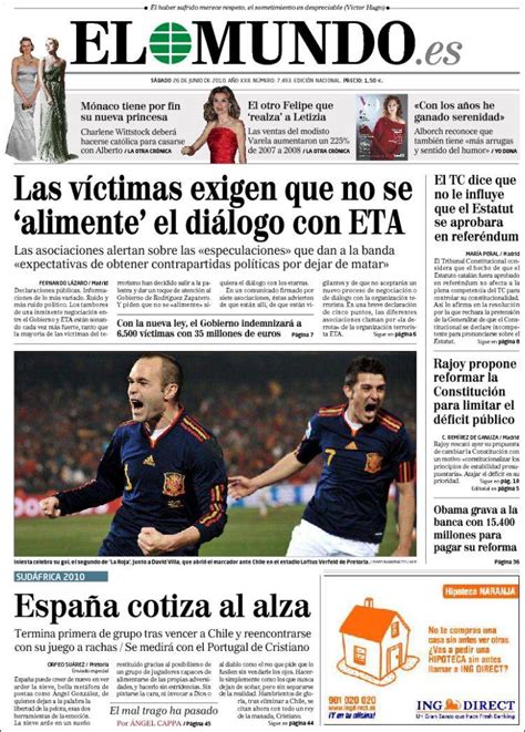 Journal El Mundo  Espagne . Les Unes des journaux de ...