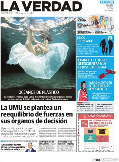 Journal La Verdad de Murcia  Espagne . Les Unes des ...