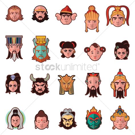Journey to the west characters Vector Image   1577013 ...