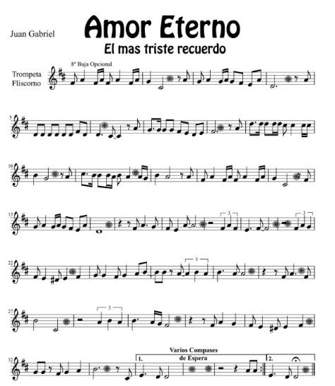 Juan Gabriel   Amor Eterno | Partituras para Trompeta