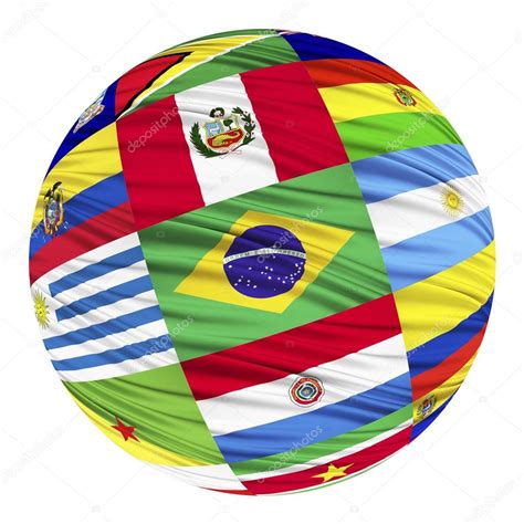 Juego de banderas de países de América del sur en orden ...