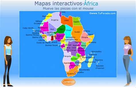 Juego de Juegos educativos, mapas., Mapa de África para ...
