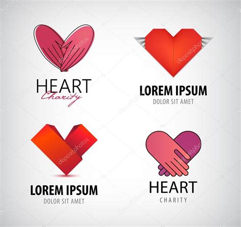 juego de logos de corazones — Archivo Imágenes Vectoriales ...