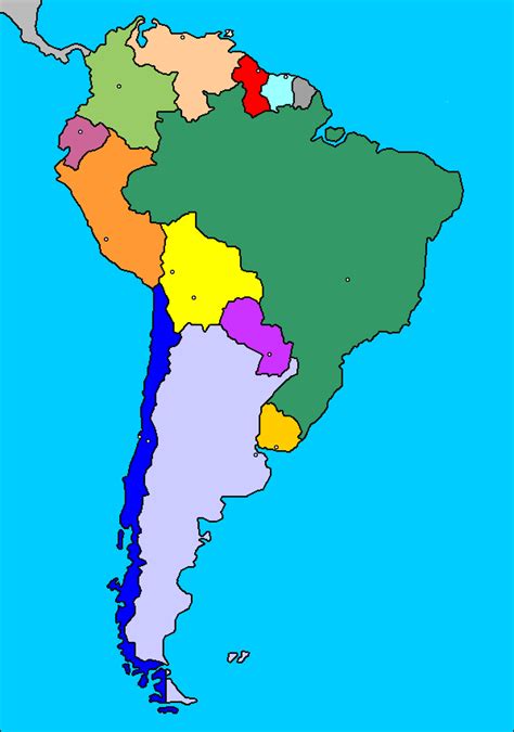 Juegos de Geografía | Juego de Mapa Mudo: América del Sur ...