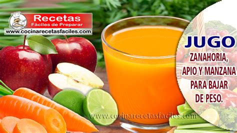 Jugo de zanahoria, apio y manzana para perder peso