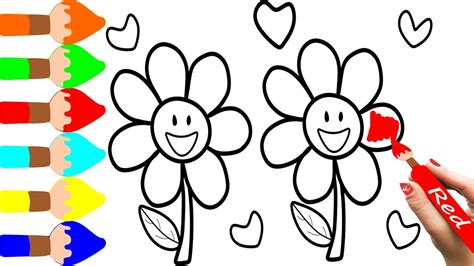 JuguetesTV   Como Dibujar y Pintar Flores | Dibujos para ...