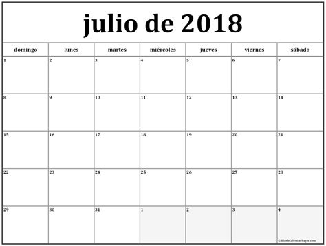 julio de 2018 calendario gratis | Calendario de