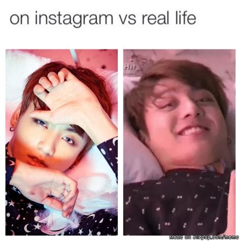 Jungkook on Instagram vs real life | allkpop Meme Center