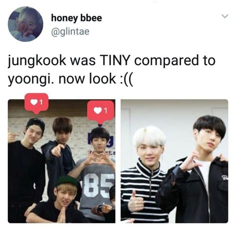 Jungkook s height and Suga | Jungkook and Suga | Pinterest ...