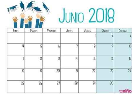 Junio   Calendario escolar 2017 2018 para imprimir ...