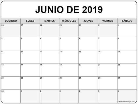 junio de 2019 calendario gratis | Calendario de