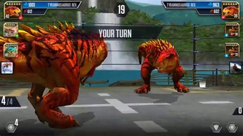 Jurassic World Game   Level 40 Megalosaurus & T Rex Battle ...